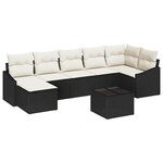 vidaXL Ensemble de canapé de jardin 8 Pièces Noir Poly rotin