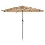 vidaXL Parasol de jardin avec mât en acier marron 388x388x248 cm