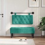 vidaXL Tête de lit suspendue Turquoise Velours