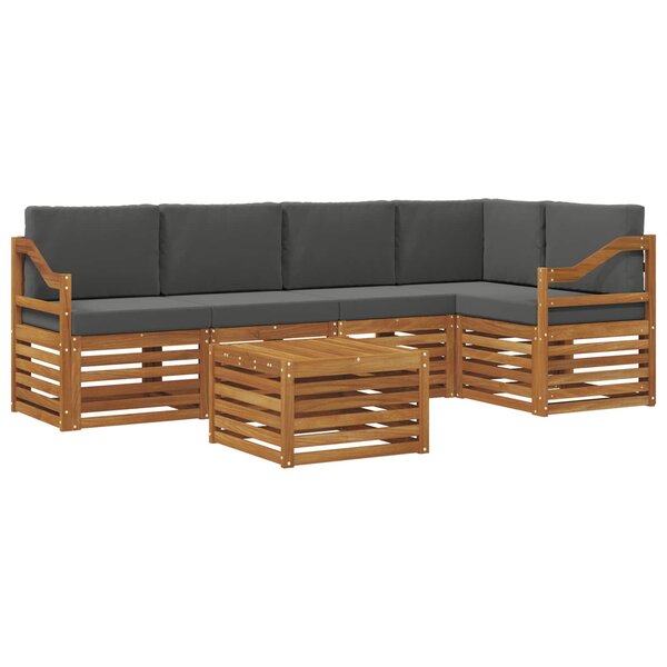 vidaXL Ensemble de canapés d'extérieur 6 pc Naturel et Anthracite