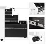 Caisson de bureau à roulettes avec 3 tiroirs et classeur suspendu 30 x 45 x 60 cm armoire de bureau verrouillable pour dossiers et documents corps d'armoire prémonté blanc 12_0004807