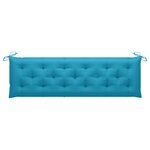 vidaXL Banc de jardin avec coussin bleu clair 175 cm Teck massif