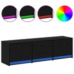vidaXL Armoire TV avec LEDs avec tiroir Chêne noir 140 x 34 x 40 cm