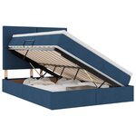 vidaXL Lit avec rangement et matelas Bleu 140 x 200 cm tissu