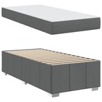 vidaXL Cadre de lit avec matelas Gris foncé 90 x 190 cm tissu