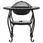 vidaXL Table de foyer mosaïque Noir et blanc 68 cm Céramique