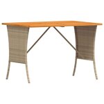 vidaXL Table de jardin avec dessus en bois d'acacia beige 105x75x72 cm