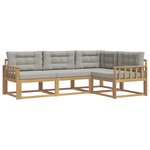 vidaXL Ensemble de canapés d'extérieur 3 Pièces Blanc et gris clair