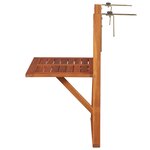 vidaXL Table suspendue de balcon 64 5x44x80 cm Bois d'acacia massif