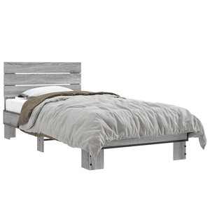 vidaXL Cadre de lit sans matelas sonoma gris 75x190 cm