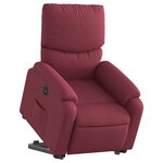 vidaXL Fauteuil inclinable électrique rouge bordeaux tissu