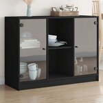 vidaXL Buffet noir 102x37x75 5 cm bois d'ingénierie