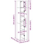 vidaXL Armoire de rangement mince sonoma gris 30x42 5x225 cm