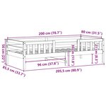 vidaXL Cadre de lit sans matelas cire marron 80x200 cm bois pin massif