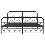 vidaXL Cadre de lit métal avec tête de lit/pied de lit noir 183x213 cm