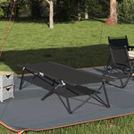 vidaXL Lit de Soleil Pliable avec Sac de Transport Noir Tissu Oxford 600D