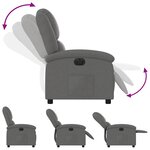 vidaXL Fauteuil inclinable électrique Gris foncé Tissu
