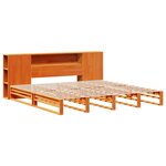vidaXL Lit bibliothèque sans matelas cire marron 180x200cm bois massif