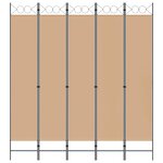 vidaXL Paravent 5 panneaux Beige 200 x 220 cm Tissu