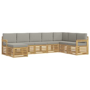 vidaXL Ensemble de canapés d'extérieur 6 pc Blanc et gris clair