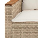 vidaXL Salon de jardin avec coussins 3 Pièces beige résine tressée