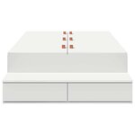 vidaXL Cadre de lit avec rangement Blanc 90 cm Bois d'ingénierie