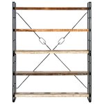 vidaXL Bibliothèque 5 niveaux 140x30x180cm Bois solide de récupération