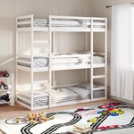 vidaXL Lit superposé triple sans matelas 75x190 cm bois de pin massif