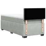 vidaXL Sommier à lattes de lit et matelas Gris clair 100x200cm Velours