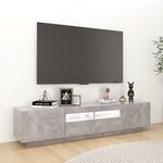 vidaXL Meuble TV avec lumières LED Gris béton 180x35x40 cm