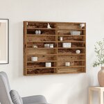 vidaXL Vitrine Cabinet Bois Vieilli 100x8 5x75 cm Bois Aggloméré