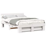 vidaXL Cadre de lit avec tête de lit Blanc 160 x 200 cm Pin massif