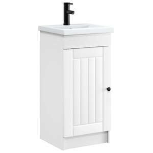 vidaXL Meuble de salle de bain avec évier Blanc 42 x 40 x 84 5 cm