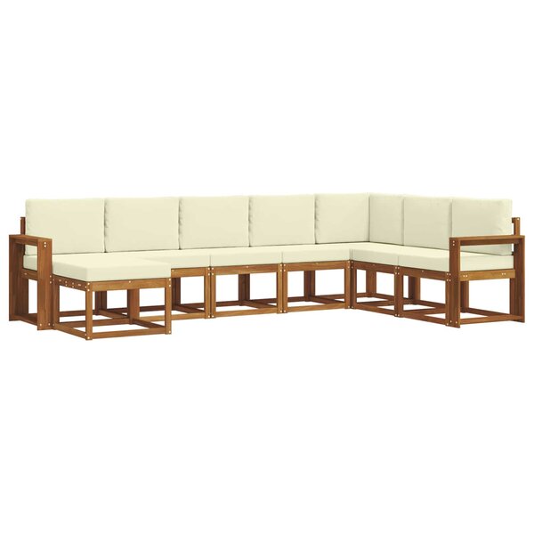 vidaXL Ensemble de canapés d'extérieur 8 pc Naturel et Crème