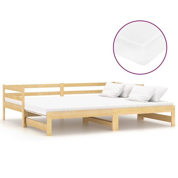 vidaXL Lit coulissant 2x(90x200) cm Bois de pin massif