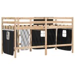 vidaXL Lit mezzanine enfants avec rideaux sans matelas 90x200cm