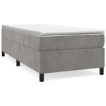 vidaXL Sommier à lattes de lit et matelas Gris clair 90x200 cm Velours