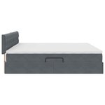 vidaXL Lit de Rangement avec matelas Gris foncé 200 x 200 cm Velours