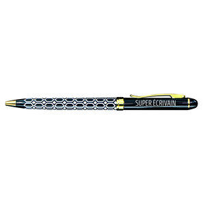 Stylo fin en métal laqué noir - Super écrivain
