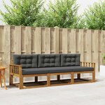 vidaXL Ensemble de canapés d'extérieur 3 Pièces Naturel et Anthracite