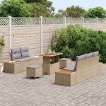 vidaXL Ensemble de canapé de jardin 8 Pièces Beige et Gris clair