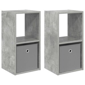 vidaXL Table de chevet 2 Pièces Gris béton 30 5 x 27 x 59 5 cm
