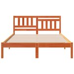 vidaXL Cadre de lit Marron cire 140 x 190 cm Bois massif en pin