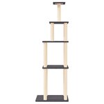vidaXL Arbre à chat avec griffoirs en sisal gris foncé 183 cm