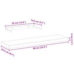 vidaXL Étagères flottantes 2 Pièces 90x23 5x4cm bois d'ingénierie