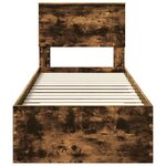 vidaXL Cadre de lit Chêne Fumé et Argent 75 x 190 cm Bois d'ingénierie