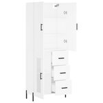 vidaXL Buffet haut Blanc 69 5x34x180 cm Bois d'ingénierie
