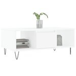 vidaXL Table basse Blanc 90x50x36 5 cm Bois d'ingénierie