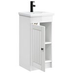 vidaXL Meuble de salle de bain avec évier Blanc brillant
