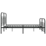 vidaXL Cadre de lit métal sans matelas avec pied de lit noir 150x200cm